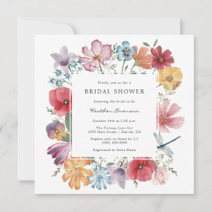 Colourful Flowers Bridal Shower Invitation