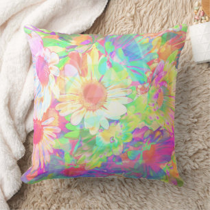 Colourful Flowers Bright Cheerful Cushion