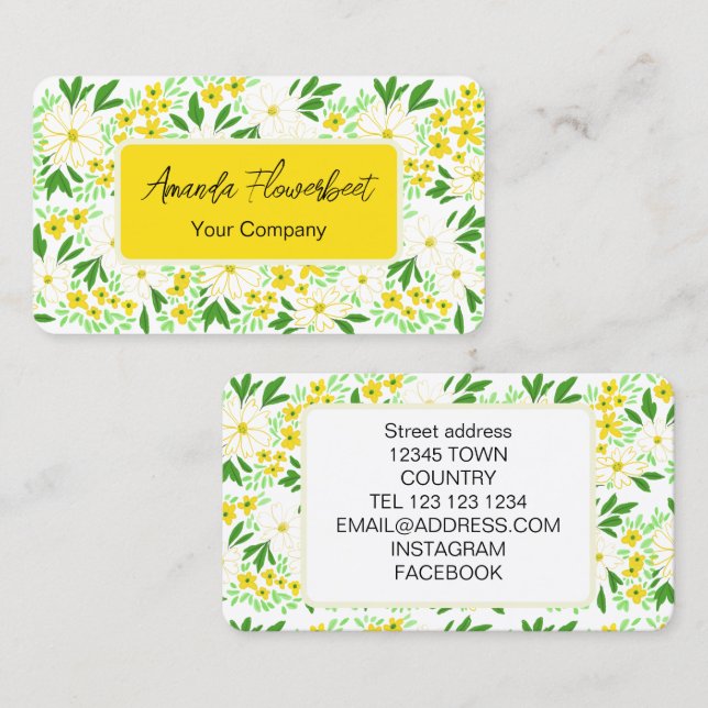 Colourful flowers Business Card (Front/Back)