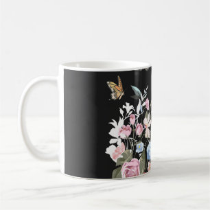 Colourful flowers, butterflies, lungs illustration coffee mug