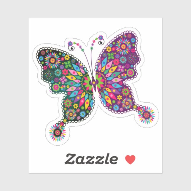 Colourful flowers butterfly (Sheet)