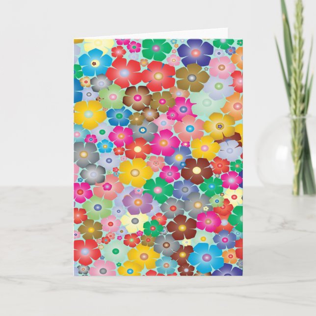 Colourful Flowers Card (Front)