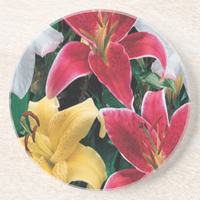 Colourful Flowers Coaster (Front)