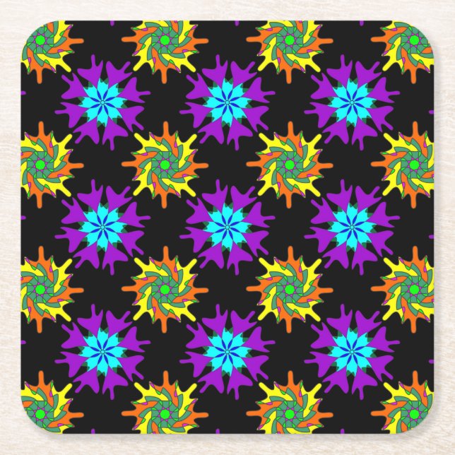 Colourful Flowers Coaster Set (Front)