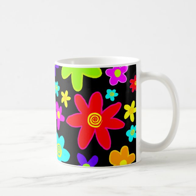 Colourful Flowers Coffee Mug (Right)