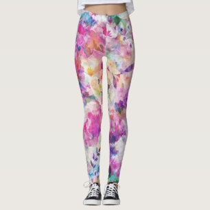 Colourful Flowers Collage Leggings