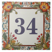 Colourful Flowers Custom House Number Plate Sign