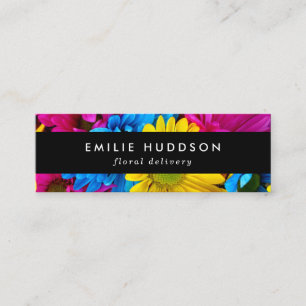 Colourful Flowers, Daisies, Floristry, Flower Shop Mini Business Card