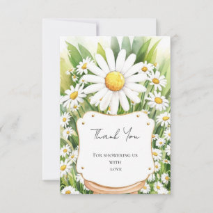 Colourful Flowers Daisy Baby Shower Thank You Card
