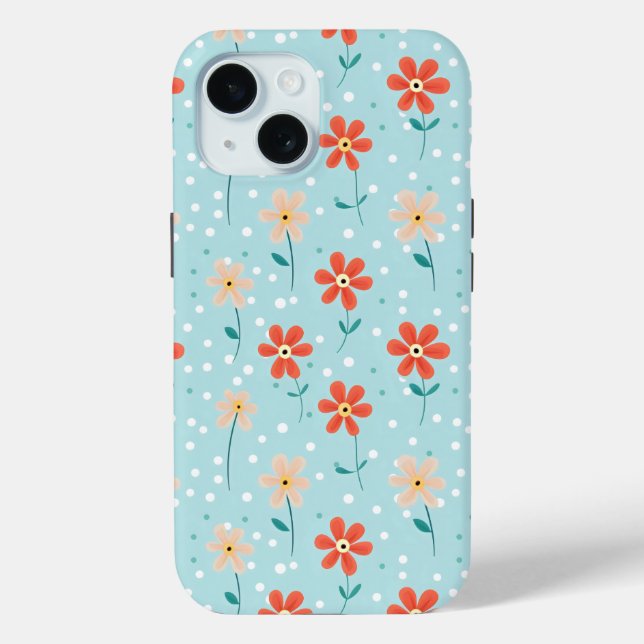 Colourful Flowers Delicate Pattern Case-Mate iPhone Case (Back)
