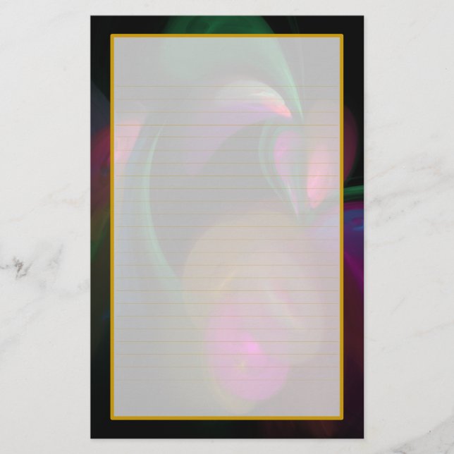 Colourful Flowers Fine Lined Stationery (Front)