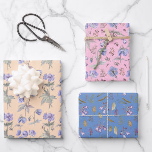 Colourful Flowers Floral Garden Seamless Pattern Wrapping Paper Sheet