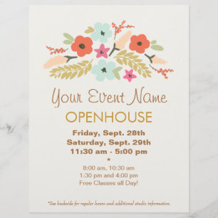 Colourful Flowers Floral Open House Flyer