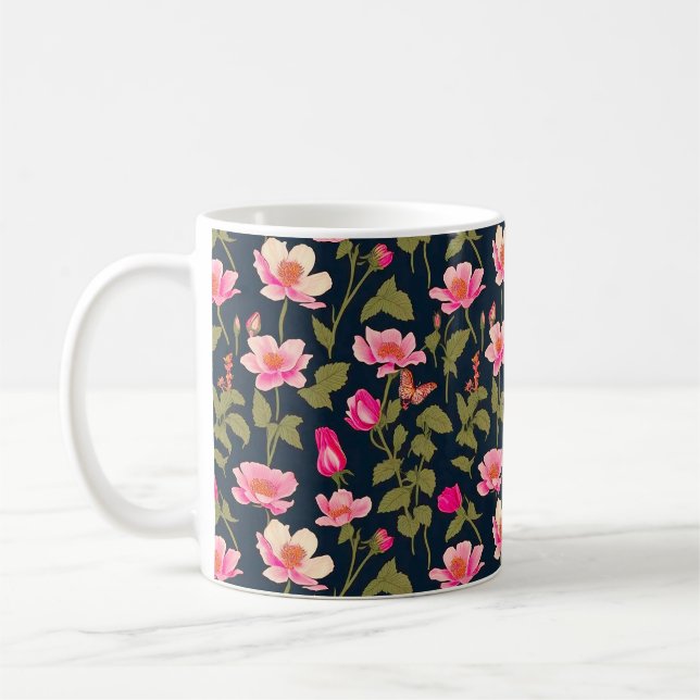 Colourful flowers-Floral pattern 22 - Coffee Mug (Left)