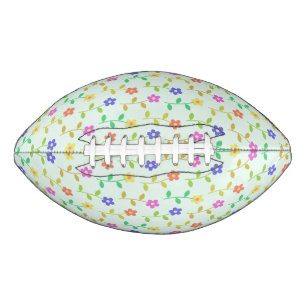 Colourful Flowers, Floral Pattern, Greenery, Boho American Football