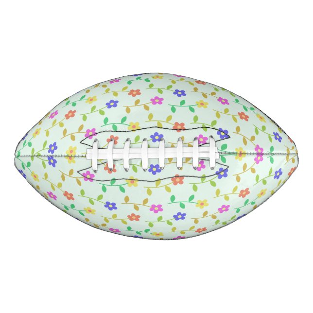 Colourful Flowers, Floral Pattern, Greenery, Boho American Football (Front)
