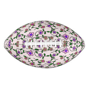 Colourful Flowers, Floral Pattern, Greenery, Boho American Football