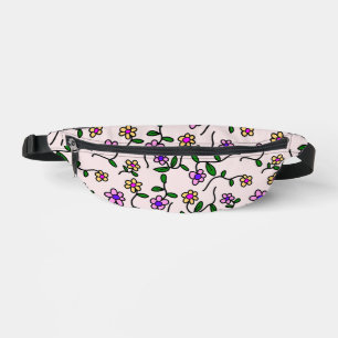 Colourful Flowers, Floral Pattern, Greenery, Boho Bum Bags