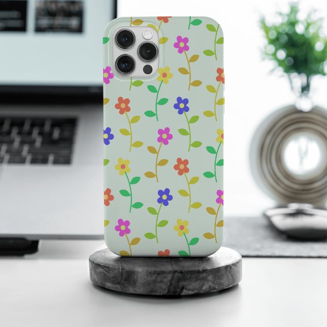 Colourful Flowers, Floral Pattern, Greenery, Boho Case-Mate iPhone Case (Creator Uploaded)