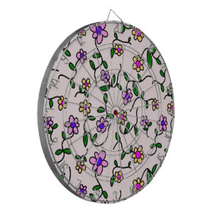 Colourful Flowers, Floral Pattern, Greenery, Boho Dartboard