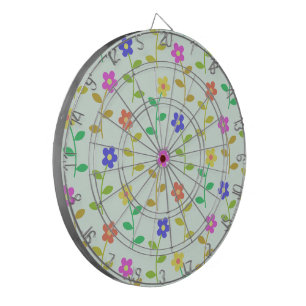 Colourful Flowers, Floral Pattern, Greenery, Boho Dartboard