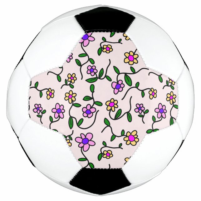 Colourful Flowers, Floral Pattern, Greenery, Boho Football (Front)