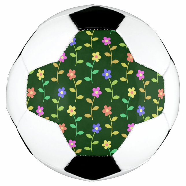 Colourful Flowers, Floral Pattern, Greenery, Boho Football (Front)