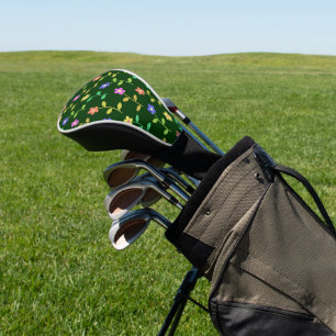 Colourful Flowers, Floral Pattern, Greenery, Boho Golf Head Cover