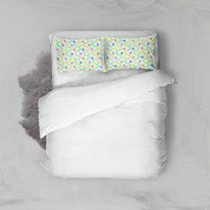 Colourful Flowers, Floral Pattern, Greenery, Boho Pillowcase