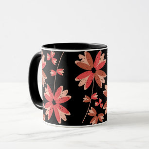 Colourful Flowers Floral Pattern  Mug