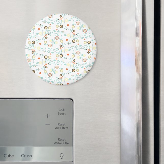 Colourful Flowers, Floral, Pattern Of Flowers Magnet (In Situ (Fridge))