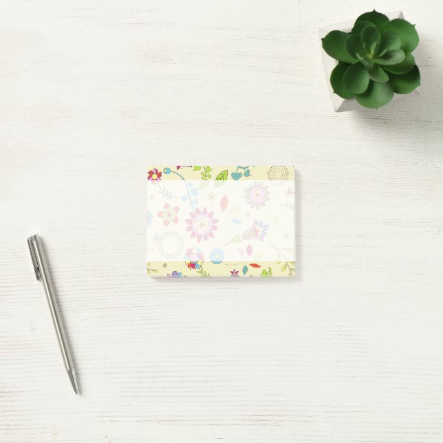 Colourful Flowers, Floral, Pattern Of Flowers Post-it Notes (Office)