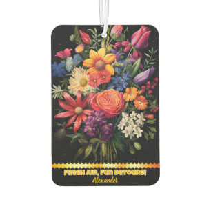 Colourful flowers for a fresh vibe car air freshener