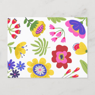 Colourful flowers fun  postcard