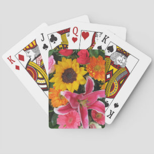 colourful+ flowers, garden+ gnome, calla+ playing cards