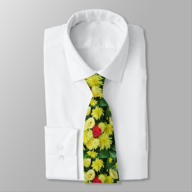 colourful+ flowers,     garden+ gnome, tie (Tied)