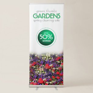 Colourful Flowers Gardens / Nursery Sale Retractable Banner