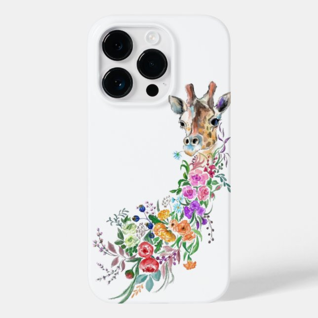 Colourful Flowers Giraffe iPhone Case Painting (Back)