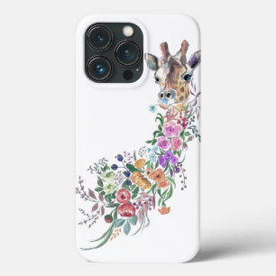 Colourful Flowers Giraffe iPhone Case Painting