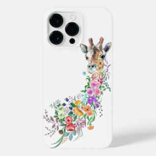 Colourful Flowers Giraffe Painting iPhone 14 Pro Max Case