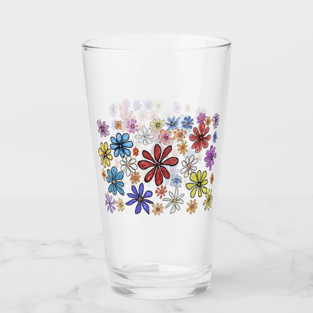 Colourful Flowers Glass (Front)