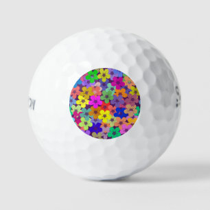 Colourful flowers golf balls
