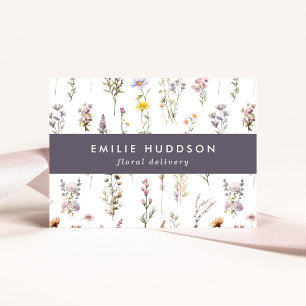 Colourful Flowers, Greenery, Floristry, Flower Sho Business Card