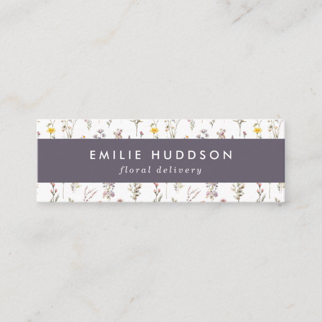 Colourful Flowers, Greenery, Floristry, Flower Sho Mini Business Card (Front)