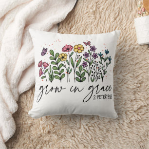 Colourful Flowers Growing In Grace Sublimation  Cushion