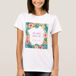 Colourful Flowers Hawaii Birthday T-Shirt