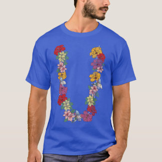 Colourful Flowers Hawaiian Flower Chain Summer Flo T-Shirt