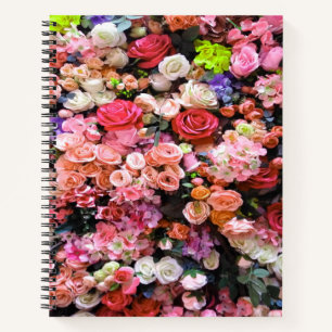 Colourful Flowers in Bloom Floral Bouquet Notebook