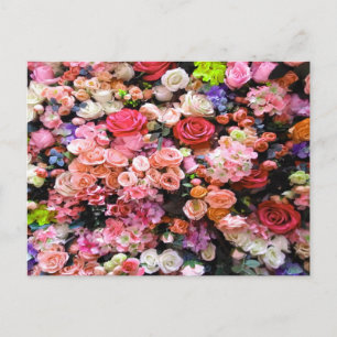 Colourful Flowers in Bloom Floral Bouquet Postcard