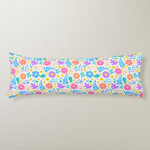 Colourful flowers in sparkling stars pattern body cushion